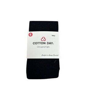 Girls Supersoft Navy Tights Cotton Day Size 6 Comfortable Stretch Fabric